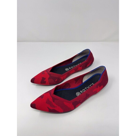 Rothys The Point Womens Ballet Flats Red Camouflage Slip On Loafer Comfort US 10 - Picture 3 of 9